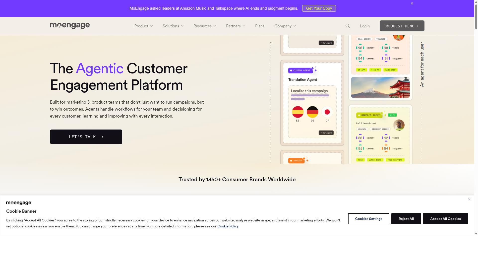 MoEngage website